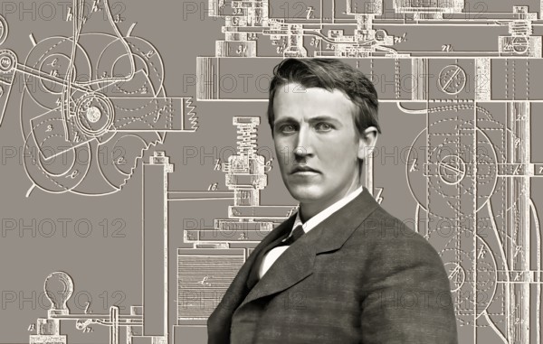 Thomas Alva Edison, 1847, 1931, American inventor, Telegraph Apparatus, Patented 1872, digitally