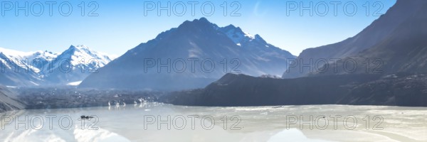 Mount Cook, New Zealand. plane ride to an area completely covered by ice and snow. Oceania. Web