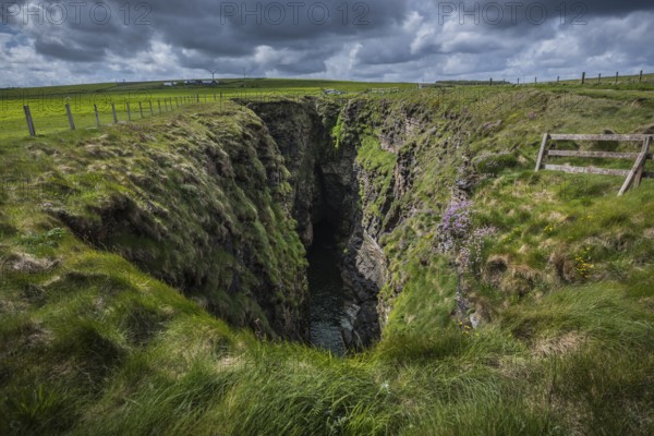 The Gloup, collapsed sea cave, Mull Head, Deerness, Mainland, Orkney Islands, Scotland, Great