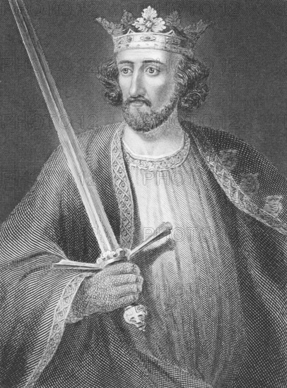 Edward I (1239-1307) on engraving from the 1800s. King of England during 1272-1307. Published in