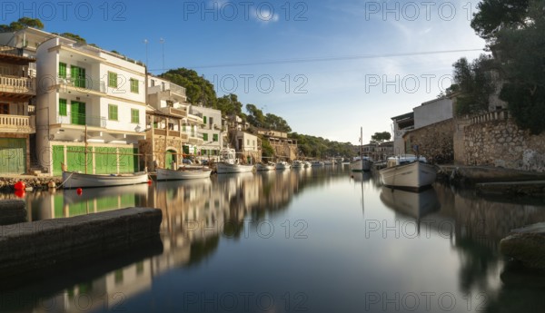 Puerto de Cala Figuera, Spain, 22 Janaury, 2024: long exposure view of the picturesque village and