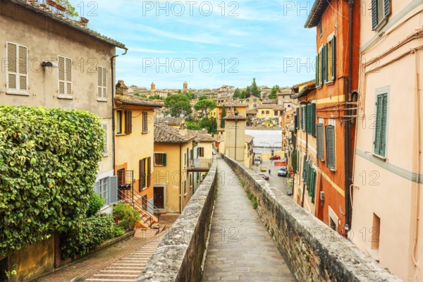 Beautiful Cityscape of Medieval Aqueduct of Perugia, Umbria - Italy