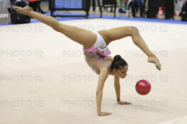 Sofia, Bulgaria - 10 March, 2017: Individual rhythmic gymnast Neviana Vladinova acts during