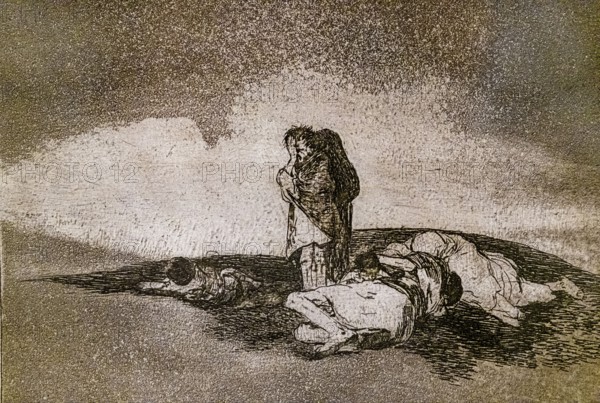 The disasters of war, no. 60: There is no one to help them, 1810 -1814, Francisco de Goya, first