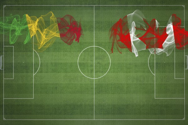 Mali vs Canada Soccer Match, national colors, national flags, soccer field, football game,