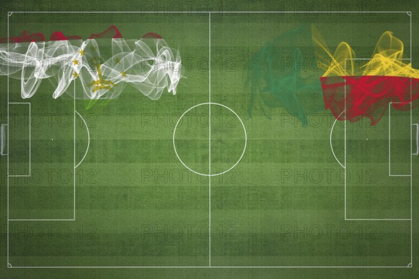 Tajikistan vs Benin Soccer Match, national colors, national flags, soccer field, football game,