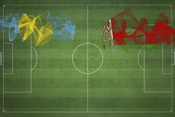Palau vs Belarus Soccer Match, national colors, national flags, soccer field, football game,