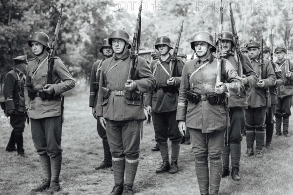 LUBIN, POLAND - AUGUST 8, 2020:, A staging of the Battle of Warsaw from 1920, in which the Polish