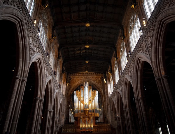 Manchester, United Kingdom, July 16 2019: Interior architecural details of the famous and beautiful