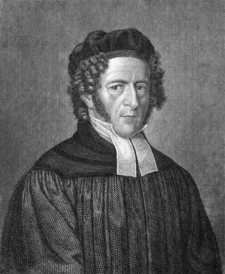 Moritz Ferdinand Schmaltz (1785-1860) on engraving from 1859. German Lutheran theologian. Engraved