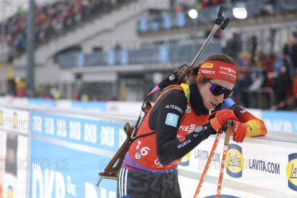 Vanessa Voigt (SV Rotterode/GER) at the shooting range at the IBU Biathlon World Cup Sprint Women