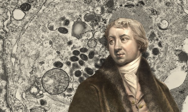 Edward Jenner, 1749-1823, English physician and scientist, digitally restored, with Orthopoxvirus