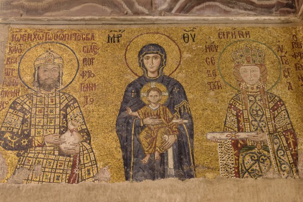 The Comnenus mosaic depicting Virgin Mary and Christ in Hagia Sophia, former Orthodox cathedral and