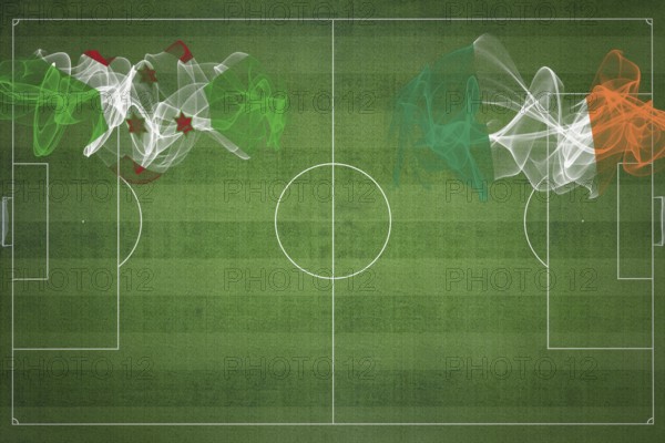 Burundi vs Ireland Soccer Match, national colors, national flags, soccer field, football game,