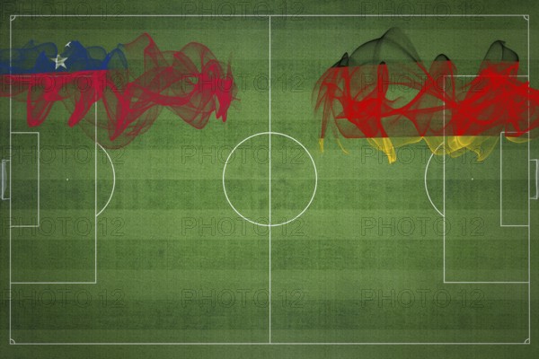 Samoa vs Germany Soccer Match, national colors, national flags, soccer field, football game,