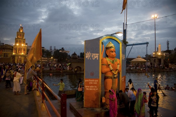 Lord hanuman statue on panchavati ramkund, Nasik, maharashtra, india, asia