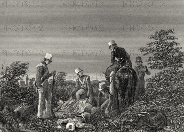 Tote britische Soldaten nach der Schlacht von Chillianwala, Zweiter Anglo-Sikh-Krieg, 13. Januar