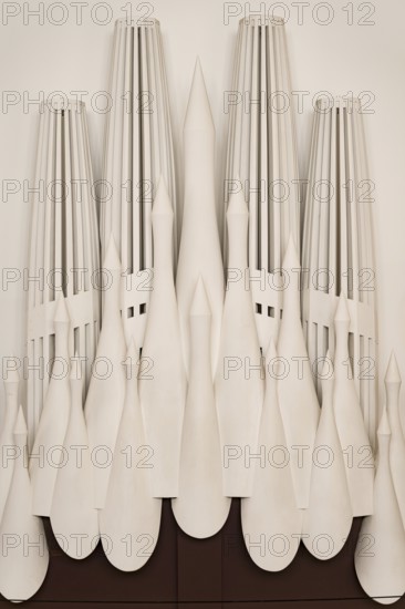 Barcelona, Spain - 15 December 2019: A model of Sagrada Familia towers made of plaster in the