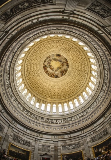 United States Capitol ceiling painting of the (United States Capitol). Shooting Location: