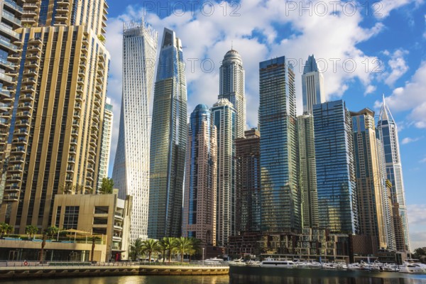 Modern residential architecture of Dubai Marina, United Arab Emirates, Asia