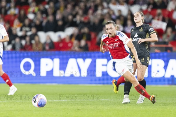 MELBOURNE, AUSTRALIA, MAY 24: Katie McCabe of Arsenal Women FC whilst playing against the A-League