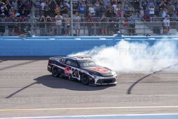 Christopher Bell celebrates his win for the Shriners Children's 500 in Avondale, AZ, USA, North