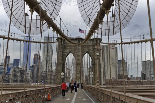 Brooklyn Bridge in Brooklyn, Manhattan, New York, USA United States of America, Brooklyn Bridge
