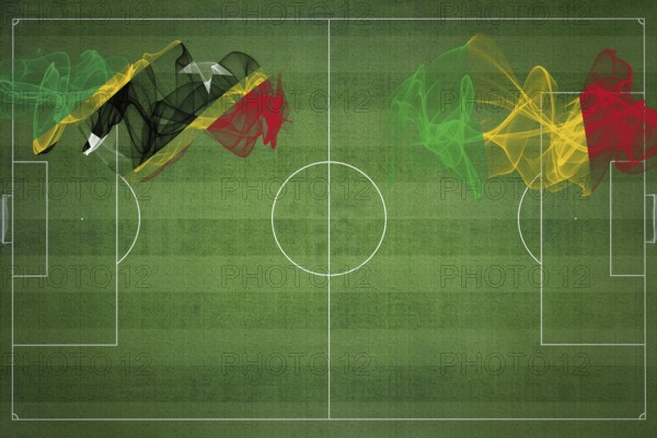 Saint Kitts and Nevis vs Mali Soccer Match, national colors, national flags, soccer field, football