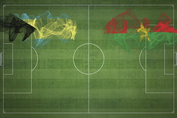 Bahamas vs Burkina Faso Soccer Match, national colors, national flags, soccer field, football game,