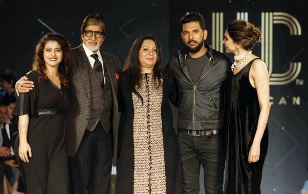 Indian cricket player Yuvraj Singh Bollywood actors Kajol Amitabh Bachchan Shabnam Singh Deepika