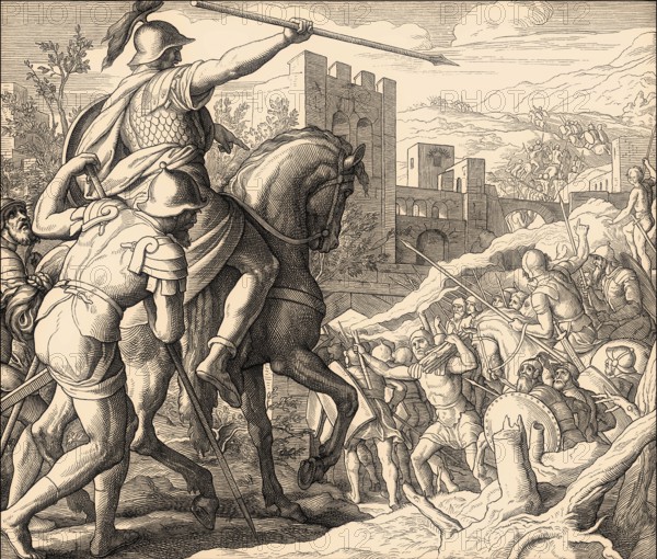 Fall of Ai, Old Testament, by Julius Schnorr von Carolsfeld, 1860