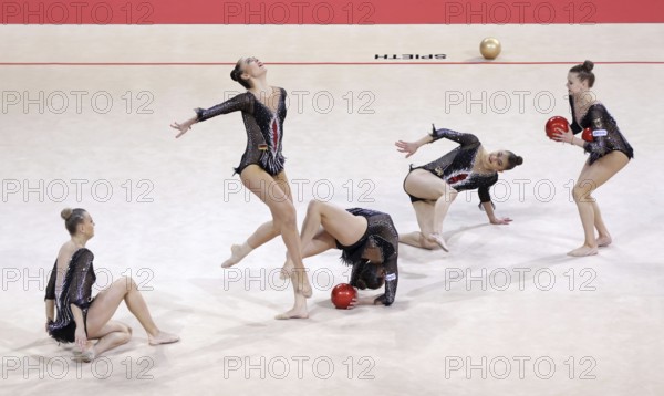 Sofia, Bulgaria - 26 March, 2021:Team Germany perform during the 5 Balls group qualifications at