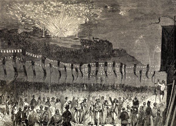 Fireworks at Montmartre, Paris, France, 1857, Europe