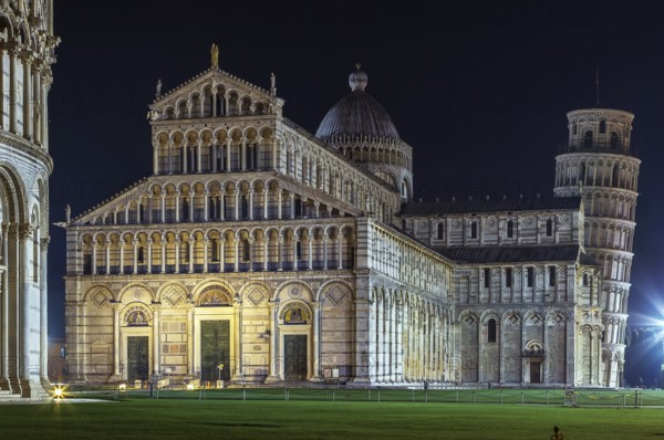 Evening. Medieval cathedral of the Archdiocese of Pisa, entitled to Santa Maria Assunta. Its