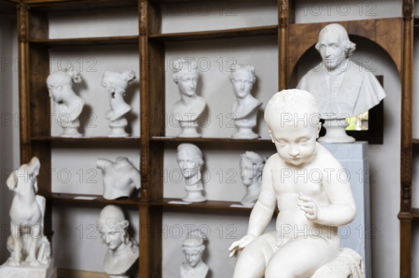 Possagno, Italy, August 2022: Antonio Canova collection. Classical sculptures in white marble