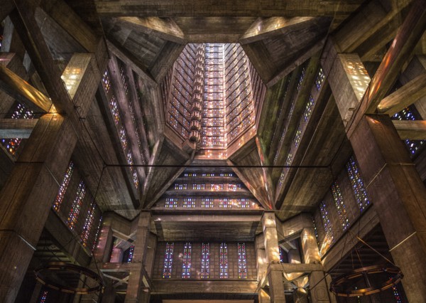 Le Havre, Church of St Joseph, 1950s by Auguste Perret, view of the interior of the tower, St,