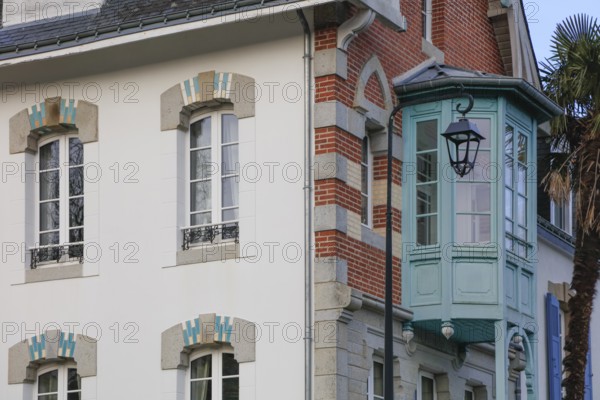 Art Nouveau house on the banks of the river Auray, Auray, Morbihan department, Brittany Breizh