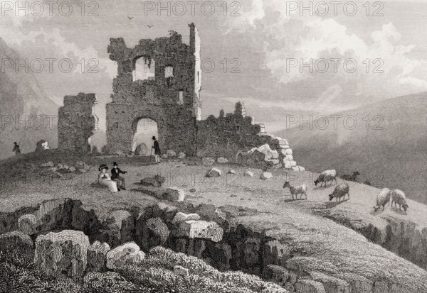 Ruins of St Anthony's Chapel, Edinburgh, Scotland, 19th century, from Modern Athens by Th. H.