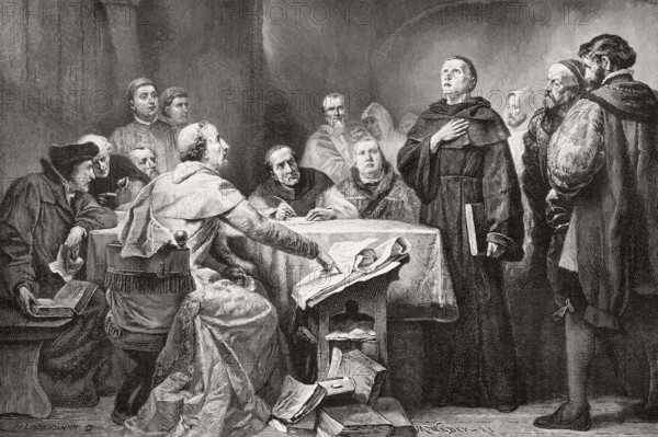 The meeting of Cajetan and Martin Luther, Augsburg, Germany, Europe, 1518, Europe