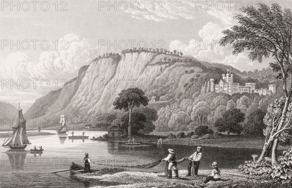 Kinfauns Castle, Perth and Kinross, 19th century, from Modern Athens by Th. H. Shepherd