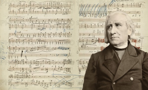 Portrait of Franz Liszt, 1811-1886, Hungarian composer, virtuoso pianist, Années de pèlerinage,