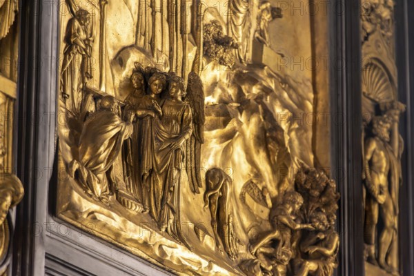 FLORENCE, ITALY, SEPTEMBER 18, 2023, Scenes of St Johns life on the famous Silver Altar of San