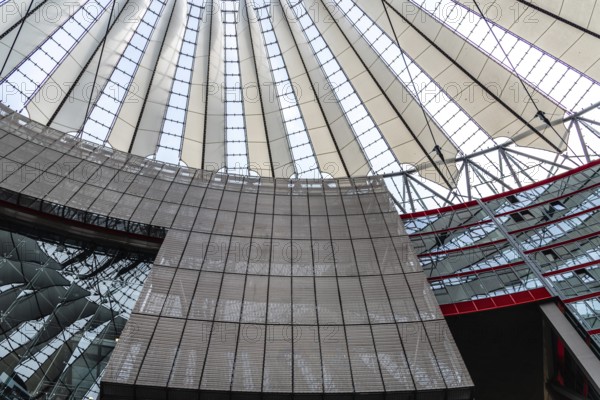 Berlin, Germany, July 28, 2019: The dome of the Sony Center. It is a Sony-sponsored building