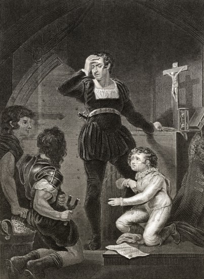 Prinz Arthur, Herzog der Bretagne, und Hubert de Burgh, Szene aus "Das Leben und der Tod von König