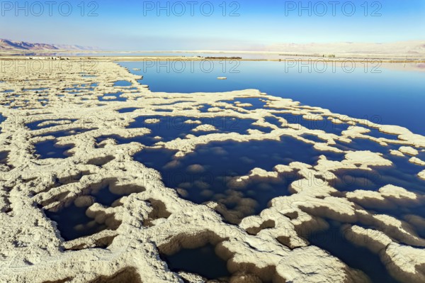 Israel. Dead Sea. The drainless salt lake in the Middle East, the saltiest lake in the world. On
