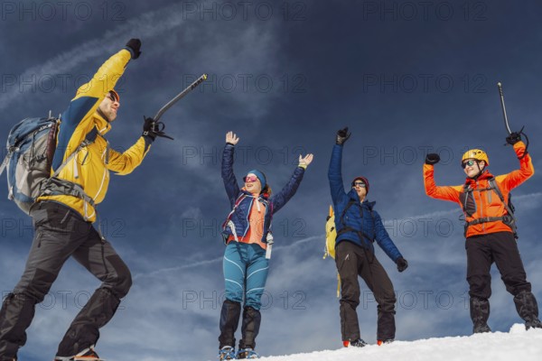 Mountaineer backcountry ski touring in the mountains. Ski touring in high alpine landscape with