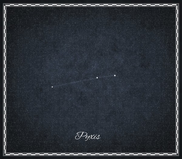 Pyxis star constellation, Night sky, Cluster of stars, Deep space, Compass constellation, Pyxis