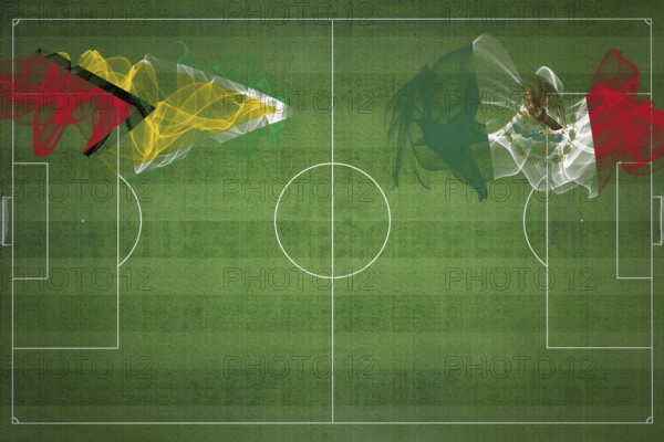 Guyana vs Mexico Soccer Match, national colors, national flags, soccer field, football game,