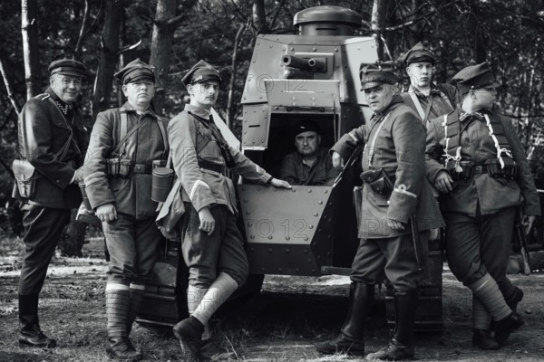 LUBIN, POLAND - AUGUST 8, 2020:, A staging of the Battle of Warsaw from 1920, in which the Polish