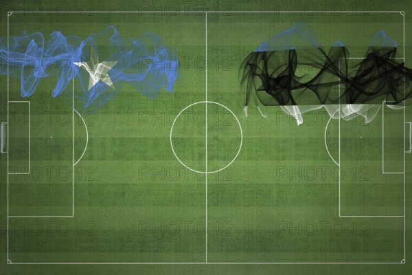 Somalia vs Estonia Soccer Match, national colors, national flags, soccer field, football game,